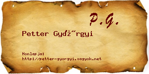 Petter Györgyi névjegykártya